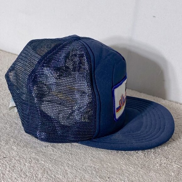 Vintage Navy Blue Loomis Snap Back Mesh Back Trucker Style Hat - Picture 5 of 13